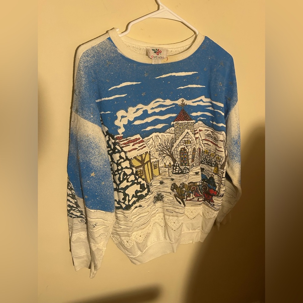 Vintage 80s 90s Nutcracker Christmas Scene Crewneck Sweatshirt